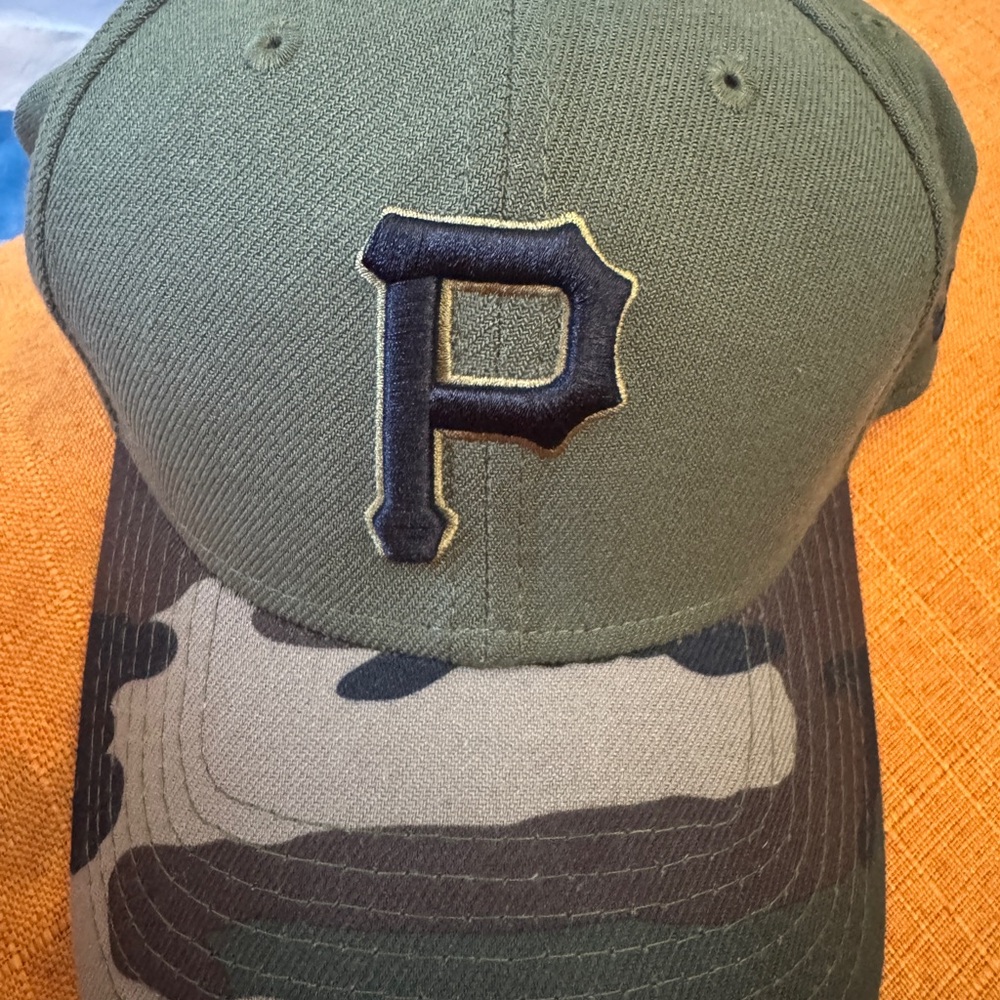 New Era Olive and Camo 'P' Logo Hat